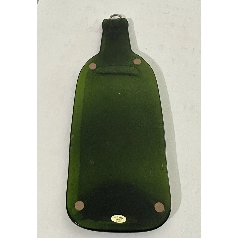 Compressed Flat Green Glass Wine Bottle With Utensil Rest‎ Cheese Ganz